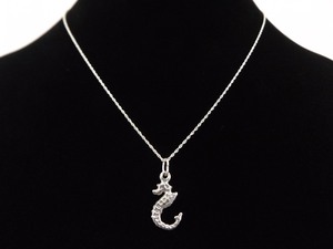 .925 Sterling Silver Seahorse Pendant Necklace
