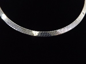 .925 Sterling Silver WIDE Herring Bone Necklace