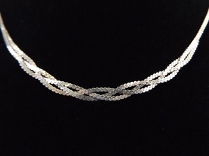 .925 Sterling Silver Woven Flat S Link Necklace
