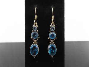 .925 Sterling Silver Faceted Topaz Crystal Dangle Hook&nbspEarrings