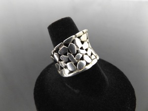 .925 Sterling Silver Flat Nugget Ring Size 7