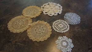 Seven Crocheted Doilies