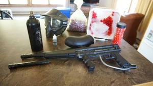 Tippmann- Model 98  Paint Ball Gun--Helmet --Paint Balls--Etc.
