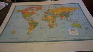 Rand McNally World Map--32 Tall  x  50 Wide