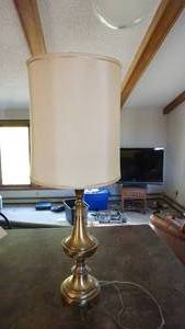 Brass Lamp W Shade---39 Tall