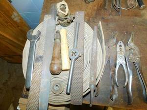 Miscellaneous Antique Tools--Wrenches--Files--Pliers--Slip Nose Pliers