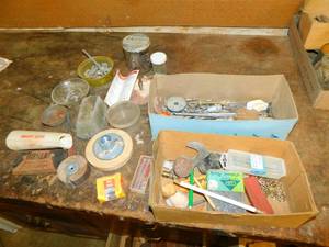 Miscellaneous Items--Abrasive Sleeves-Nails-Wood Screws-Colored Nails-Chain-Pencils-Dunlap Round Edge Slip Stone