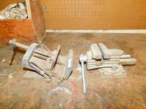 Two Heavy Duty Bench Vises
