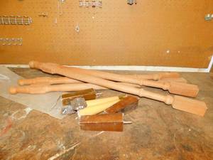 Three Different Styles Of Legs For Placing On A Table.  Etc.