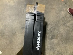 Husky 2-Tier Plastic 4-Wheeled Service Cart in Black with 500 lb. Capacity. See Pictures