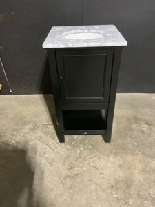 Unbranded Timeless Home Gina 19 in. W x 18.38 in. D x 33.75 in. H Single Bathroom Vanity in Black with Carrara White Marble. See Pictures