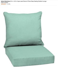 Arden Selections 24 in. x 24 in. Aqua Leala Texture 2-Piece Deep Seating Outdoor Lounge Chair Cushion. See Pictures