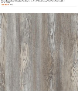 Pallet of Various Kinds of Home Decorators Collection Vinyl Plank Flooring. Various Conditions. See Pictures