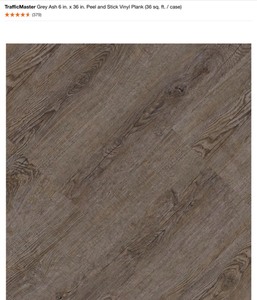 Pallet of TrafficMaster Grey Ash & Honey Oak 6 in. x 36 in. Peel & Stick Vinyl Planks (36 sq. ft.  case). See Pictures