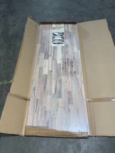 Interbuild Acacia 6 ft. L x 25 in. D x 1 in. T Butcher Block Countertop in Organic White Stain. See Pictures
