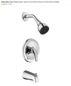 lot 19 image: Assorted Glacier Bay Tub and Shower Sets & Bathroom Sink Faucets. Various Conditions. See Pictures