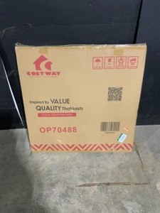 lot 28 image: Costway Steel Round Frame Patio Outdoor Bistro Table with Tempered Glass. See Pictures