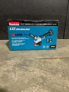 lot 32 image: Makita 18V LXT Lithium-Ion Brushless Cordless 4-1 2 in. 5 in. X-LOCK Angle Grinder with AFT, Tool Only. See Pictures