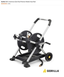 lot 39 image: Gorilla 200 ft. Aluminum Zero Rust Premium Mobile Hose Reel. See Pictures