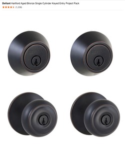 lot 41 image: Assorted Styles of Defiant Combo Packs, Project Packs & Contractor Packs of Door KnobsDeadbolts. Various Conditions. See Pictures