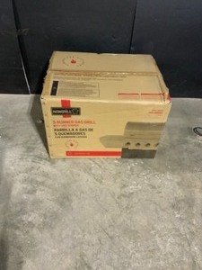 lot 58 image: Nexgrill 5-Burner Propane Gas Grill in Stainless Steel with Side Burner and Condiment Rack. See Pictures