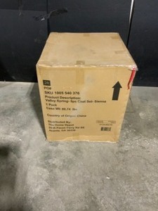 lot 61 image: Hampton Bay Valley Spring 5-Piece Wicker Patio Conversation Set with Sienna Cushions. See Pictures