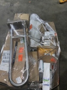 lot 68 image: Pallet of Shower DrainsSeals, Bathroom Faucets, Tub & Shower Sets & Accessories Various Kinds & Conditions. See Pictures