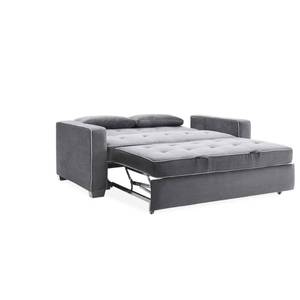 lot 408 image: Serta Augustus Microfiber Convertible Sofa, Queen Size Bed in Grey, SA-AGS-PQS2-U5-CY