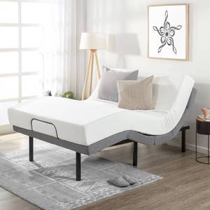 lot 416 image: Twin XL Electric Bed Base Massage Wireless Remote and 12 Memory Foam Mattress, ADB-500TXL