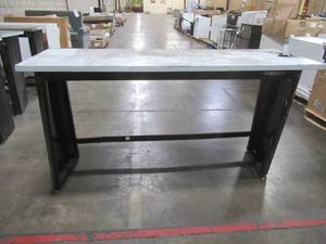 lot 401 image: Husky Work Benches 6 ft. Stainless Steel Top Workbench, 72WB01SS-THD - SCRATCH AND DENT - USED IN WAREHOUSE