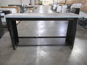 lot 402 image: Husky Work Benches 6 ft. Stainless Steel Top Workbench, 72WB01SS-THD - SCRATCH AND DENT - USED IN WAREHOUSE
