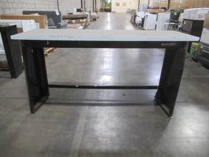 lot 403 image: Husky Work Benches 6 ft. Stainless Steel Top Workbench, 72WB01SS-THD - SCRATCH AND DENT - USED IN WAREHOUSE
