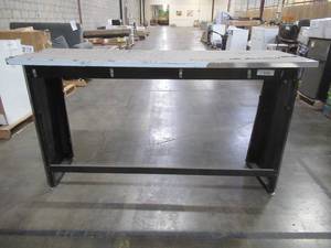 lot 404 image: Husky Work Benches 6 ft. Stainless Steel Top Workbench, 72WB01SS-THD - SCRATCH AND DENT - USED IN WAREHOUSE