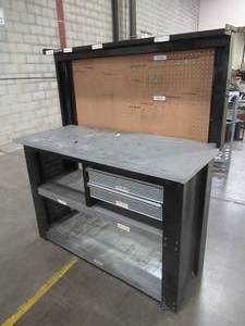 lot 438 image: 54 x 23 x 61 Tall (36 work table height) Work Bench - Used in Warehouse.