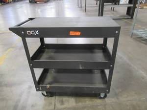 lot 439 image: 32 x 15 x 30 12 Tall 3 Shelf Rolling Utility Cart. - Used in Warehouse.