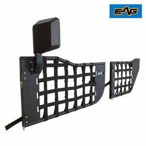lot 406 image: EAG Matrix Tubular Door Set with Side View Mirror Pair Fit for 2018-2021 Wrangler JL 4 Door Only, JJLTD006.