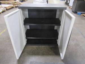 lot 325 image: HDX 35 in. W 4 Shelf Plastic Multi-Purpose Cabinet in Gray, 221872