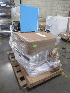 lot 346 image: WHOLESALE MIXED PALLET OF MISCELLANEOUS SMALL APPLIANCES, BUILDING MATERIALS AND MORE