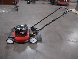 lot 2 image: TORO Recycler 21 in. Briggs and Stratton Low Wheel RWD Gas Walk Behind Self Propelled Lawn Mower, Wont start, Missing Oil Cap and Bag, Bent Wheels - For partsRestore.
