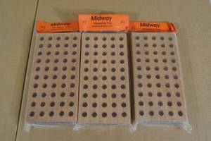 lot 43 image: 3 Unused Midway #3 Wood Reloading Trays