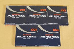 lot 69 image: 500 CCI No 550 Magnum Small Pistol Primers