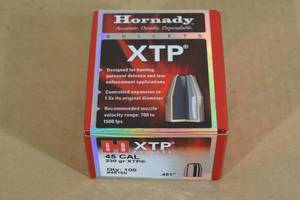 lot 77 image: 100 Hornady .45 Cal 230 Gr XTP Bullets