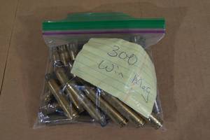 lot 88 image: Bag of .300 Win Mag Empty Casings