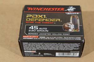 lot 103 image: 20 Winchester PDX Defender .45 Auto 230 Gr BJHP Ammo