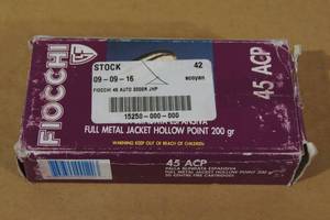 lot 123 image: 50 Fiocchi .45 ACP 200 Gr JHP Ammo