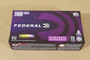 lot 104 image: 50 Federal Syntech 9mm Luger 124 Gr TSJ Ammo