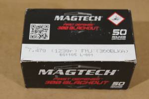 lot 130 image: 50 Magtech First Defense 300 Blackout 123 Gr FMJ Ammo