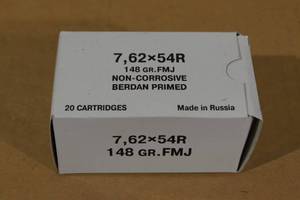 lot 154 image: 20 7.62 x 54R 148 Gr FMJ Ammo