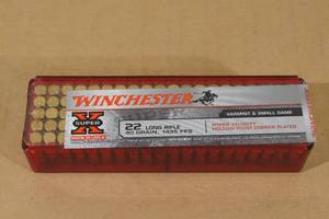 lot 170 image: 100 Winchester Super-X .22 LR 40 Gr Copper Plated HP Ammo