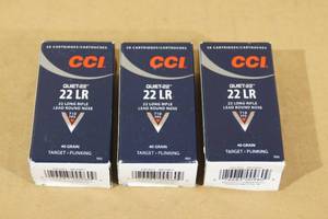 lot 173 image: 150 CCI Quiet-22 .22 LR 40 Gr LRN Ammo